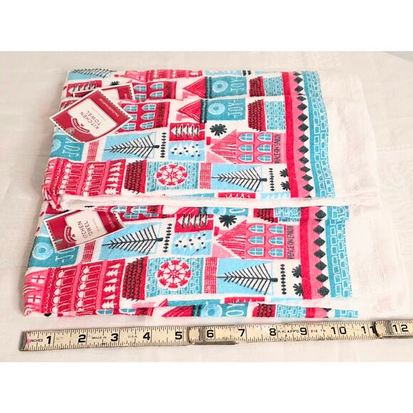 Set of 9 Misc All Season Dish Towels Holly Hobby Autumn Winter Watermelon Plaid - Picture 6 of 6